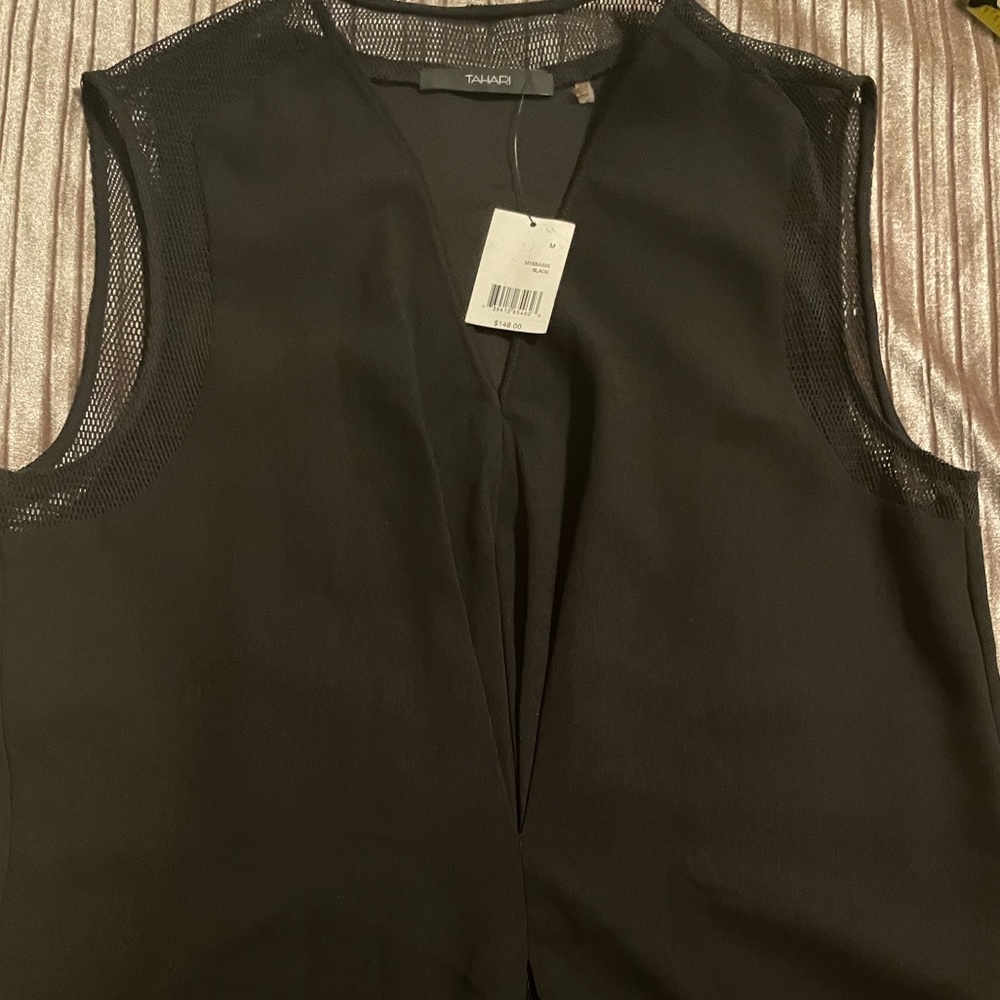 New with tags Tahari Black V-Neck Top